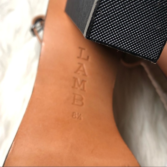 L.A.M.B.”Oracle Leather Dress Open-Toe Block Heel/Sandal,Size-8.5 - Picture 5 of 12